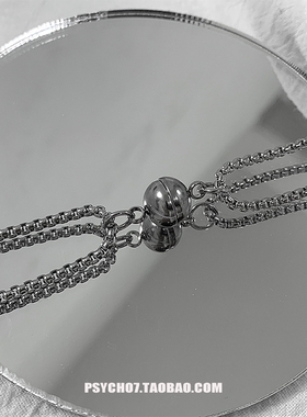 psycho7新款吸铁石520潮情侣项链