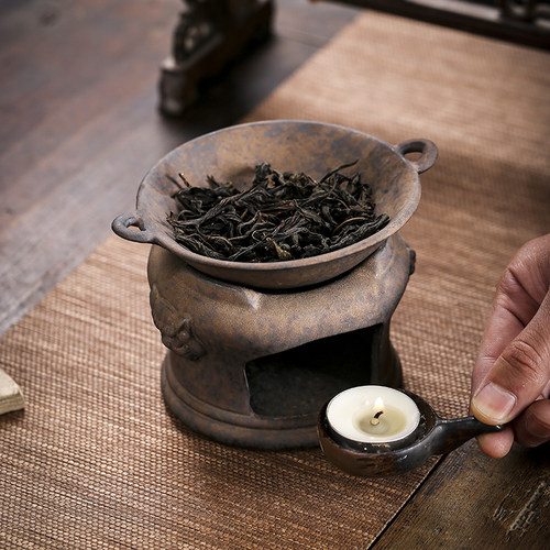 精品复古金釉烘茶器陶瓷温茶醒茶器蜡烛烤茶叶提香焙茶器茶道配件 - 图2