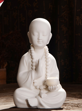 小佛家居摆件玄关静坐创意陶瓷