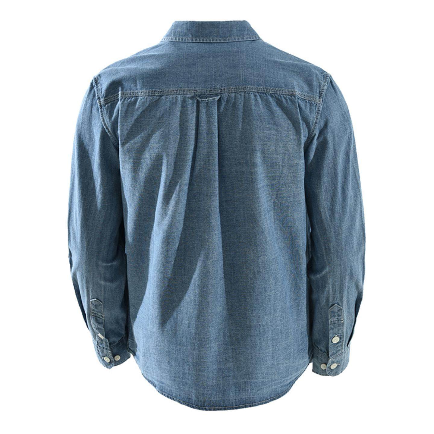 7901日系牛仔潮流长袖衬衫男士牛仔衬衫时尚百搭文艺休闲宽松上衣,淘宝优惠券,粉丝福利购,淘宝优惠卷