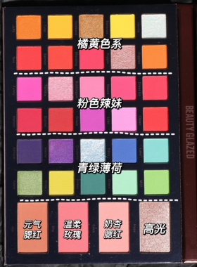 化妆师专用多色舞台妆彩色眼影盘