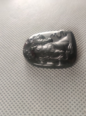 和田玉青玉黑青玉虎头吊坠