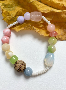 女天然石彩宝原创小众手串手链潮