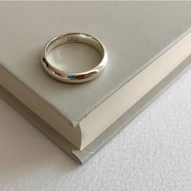 设计师通体s925纯银戒指4mm泥鳅背宽版戒指双层叠戴开口戒圈素圈 - 图2