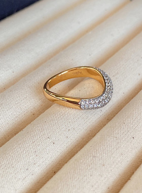 男女情侣对戒Ag925纯银镀18k金