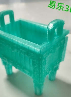 3D打印定制仿古青铜器青铜方鼎摆件模型手办白模国潮风格