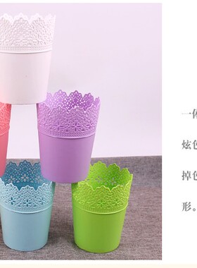 塑料铁艺装饰藤编花篮编织竹编