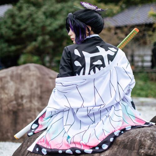 鬼灭之刃cosplay虫柱蝴蝶忍全套动漫cos羽织外套鬼杀队队服制服 - 图1