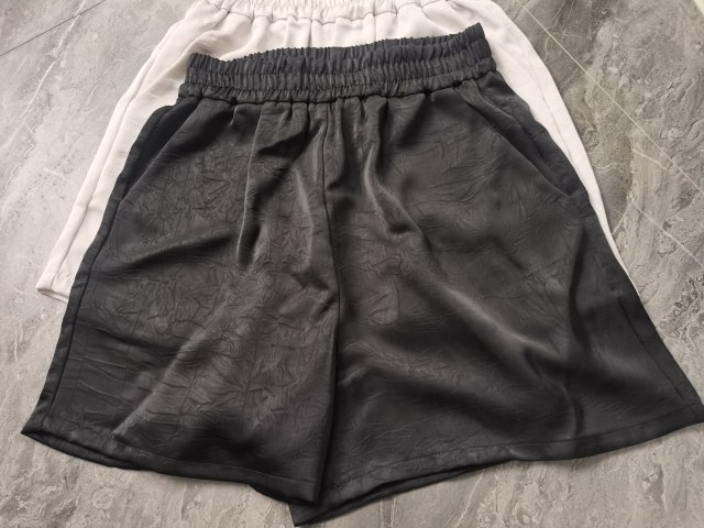 2 Double Sided Satin Shorts Pocket Plus Size Loose Women
