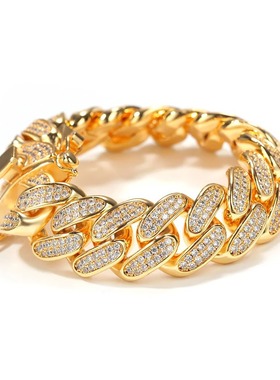 20MM满钻粗插扣超闪古巴链