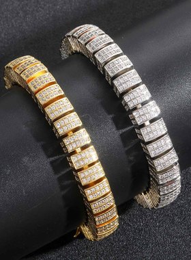 ICEBLING竹节满钻锆石男士手链