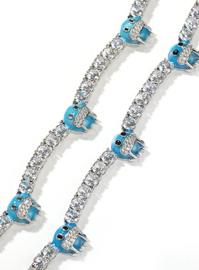 ICEBLING蓝色笑脸锆石网球链