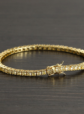 淡黄色锆石3MM网球手链