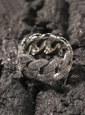 ICEBLINGT方钻满钻古巴戒指