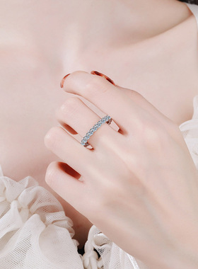 ICEBLINGS925纯银莫桑钻排戒