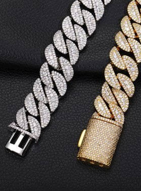 20MM圆弧满钻锆石古巴手链