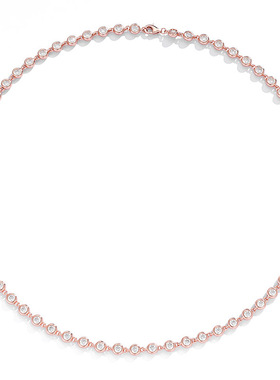 泡泡钻圆包纯银莫桑钻女士项链