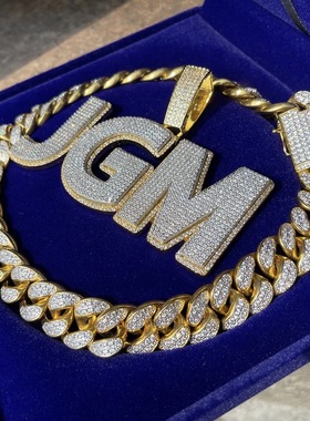 ICEBLING双层锆石镶嵌大字母