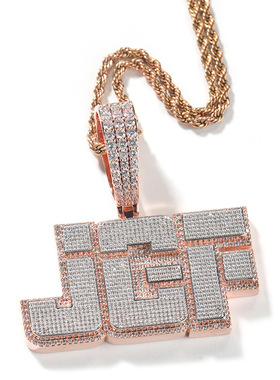 DIY英文字母拼接夸张满钻吊坠