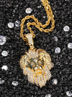 狮子头锆石超闪吊坠项链