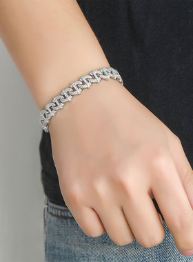 几何原创设计满钻古巴手链