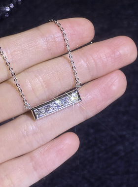 无事牌S925纯银莫桑钻吊坠项链