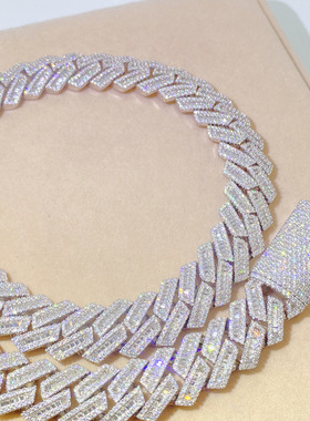 高端定制18MM纯银莫桑古巴链