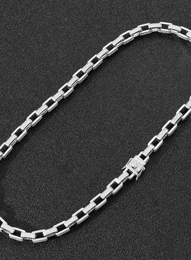 环环相扣盒仔链满钻古巴项链