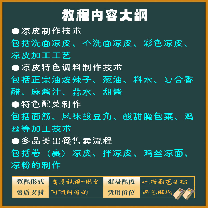 正宗卷凉皮配方裹凉皮凉粉凉面商用摆摊技术彩色面皮视频培训教程 - 图1