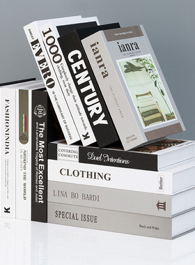 现代简约英文仿真书时尚封面摄影道具书装饰书客厅样板间假书摆件