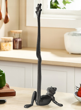 欧式铸铁工艺品青蛙纸巾架厨房用纸家居摆件装饰品动物造型复古品