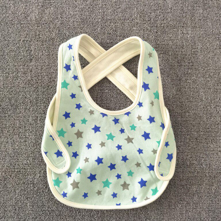 出口日单千家婴童新生儿饭兜防水防脏纯棉宝宝背带式围嘴兜口水巾