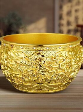 信大优良九龙金海聚宝盆摆件高档礼盒装复古国风客厅桌面装饰摆a2
