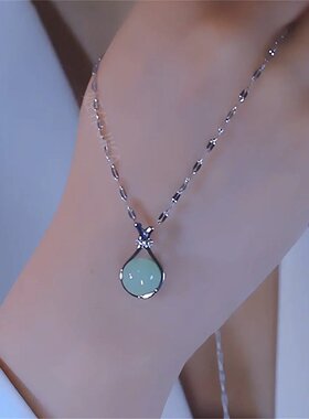 香纯精选小福袋项链高级感银色锁骨链轻奢气质吊坠送老婆女友礼a4