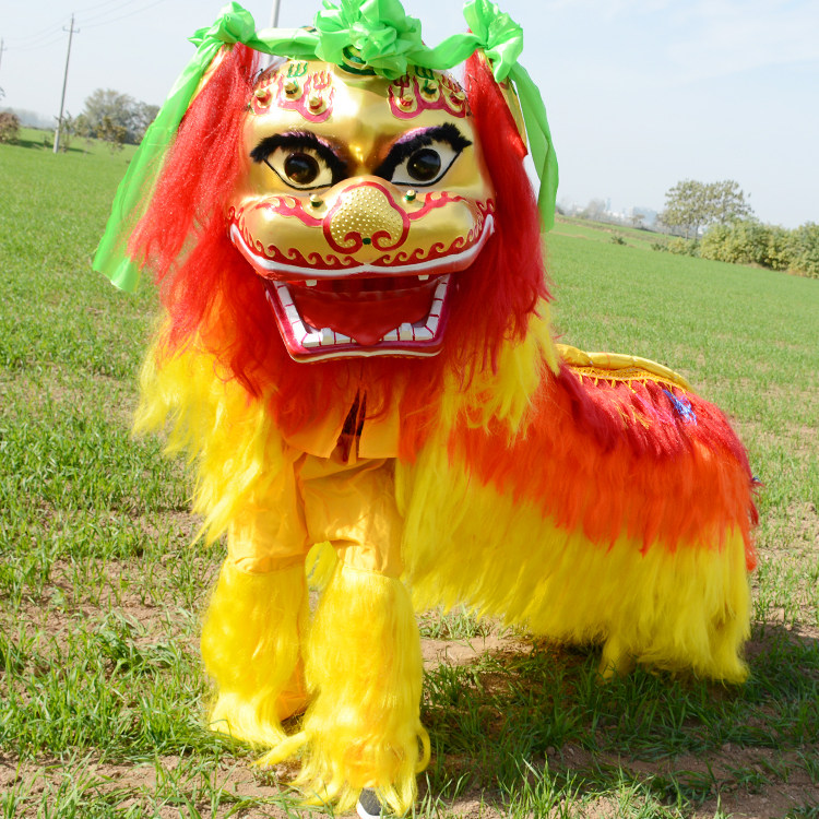 舞龙舞狮道具整套单人双人笑脸北京狮子正宗高档北狮子头全套服装_虎窝淘