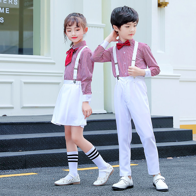 六一儿童合唱演出服男女童中小学生大团朗诵毕业照背带裤表演服装,淘宝优惠券,粉丝福利购,淘宝优惠卷
