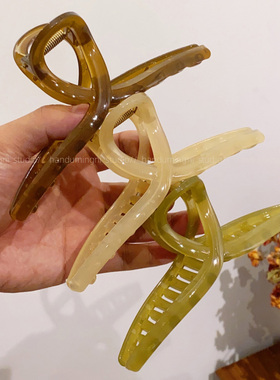 发量多大号发夹女高端盘发鲨鱼夹