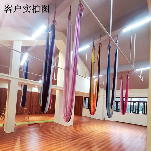 反重力空中瑜伽彩色渐变吊床一片式悬挂无缝微弹力布料瑜伽馆专用 - 图0