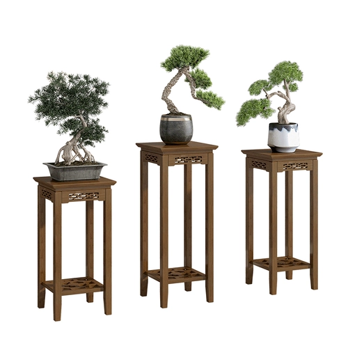 Цветочные стойки, крытый сплошной древесина Цветочный горшок с гостиной гостиной пол -к орхидеям -антикварные цветы орхидей и многие китайские балконные цветочные стойки