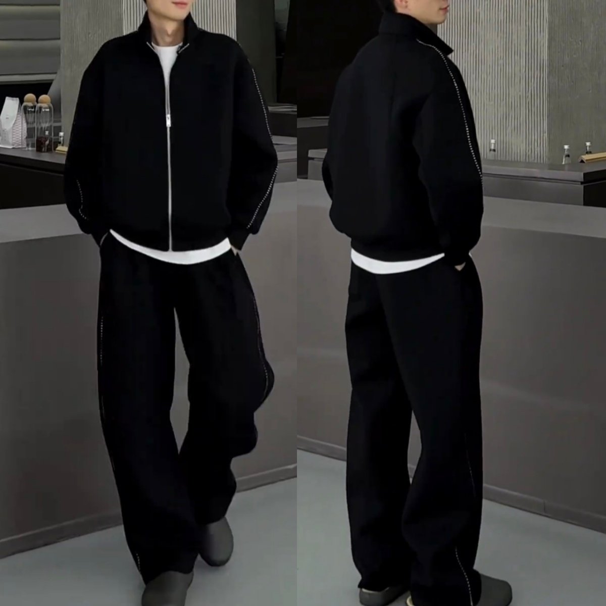 秋季美式潮牌重磅太空棉休闲运动套装男士百搭夹克卫衣卫裤两件套,淘宝优惠券,粉丝福利购,淘宝优惠卷