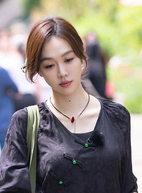 丝绒花朵串珠串珠女花朵项链饰品