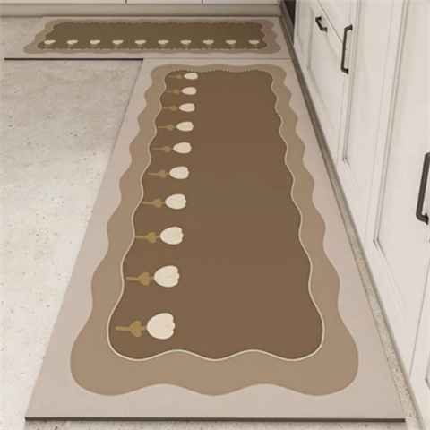 Kitchen home floor mats, water-proof and oil-proof diatom mud carpets, long mats, door mats, anti-slip door mats for foot rubbing