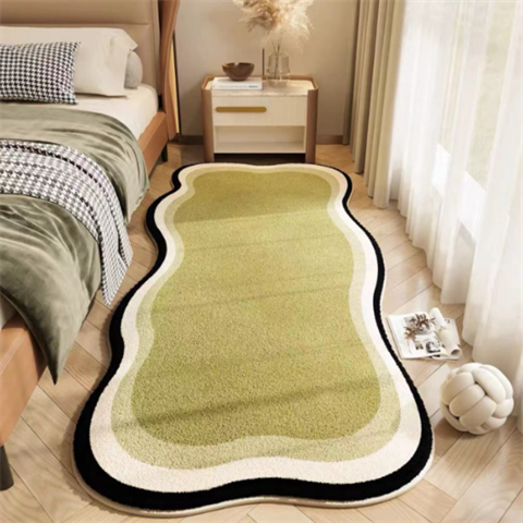 地毯卧室可睡可坐主卧仿羊羔绒地垫奶油风2023新款异形房间床边毯