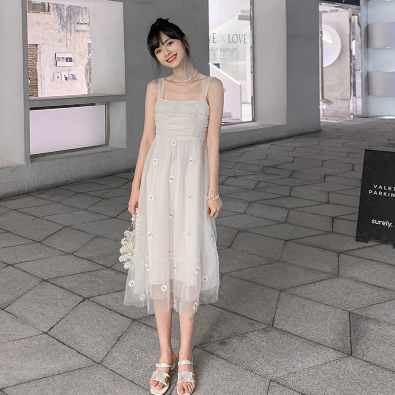 小镇姗姗气质吊带仙女女夏连衣裙 小镇姗姗连衣裙