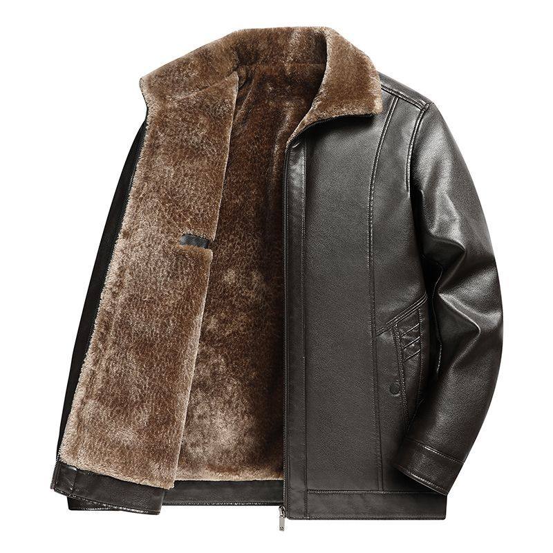 专柜正品海宁皮毛一体中年男士冬季新款皮草男皮衣加绒加厚皮外套,淘宝优惠券,粉丝福利购,淘宝优惠卷