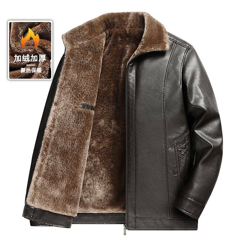 专柜正品海宁皮毛一体中年男士冬季新款皮草男皮衣加绒加厚皮外套,淘宝优惠券,粉丝福利购,淘宝优惠卷