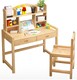 All solid wood children's study table liftable youth children's desk primary school student writing table and chair set home
