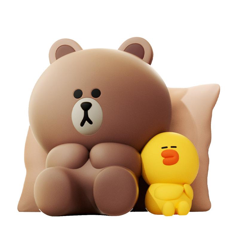 布朗熊车内饰品摆件治愈系卡通门边摆件车内装饰可爱玩偶车载摆件 - 图3