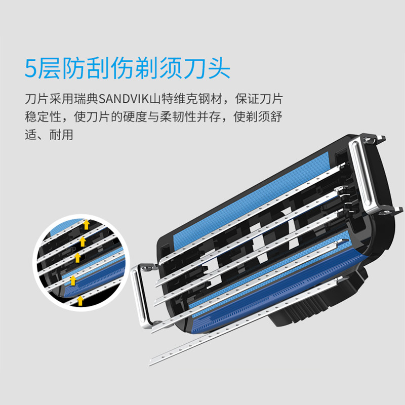 英吉利手动5层防刮伤刀片刮胡刀 splendid品峰剃须刀