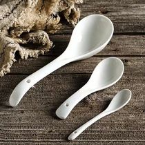 Ceramic eating spoon Home pure white spoon for common anti-scalding large soup spoon large stock soup with a soup seasoning spoon anti-scalding